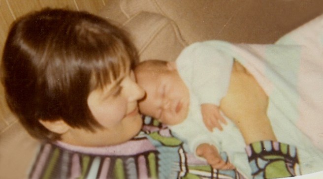 Reba days old sleeping on Deb